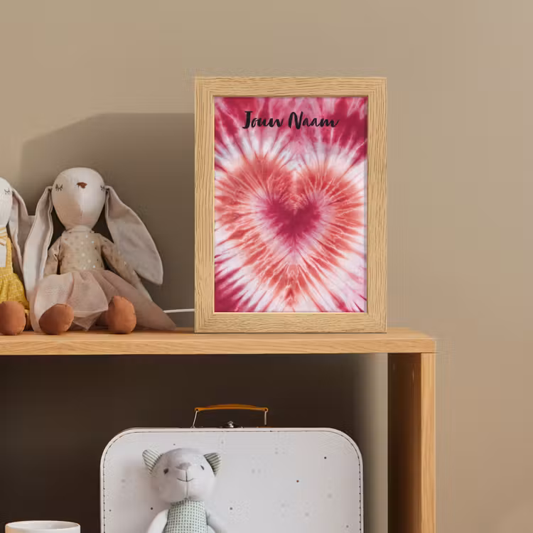 Tie Dye - Hartvorm - Roze Light Box met kabel (Kinderlampje) klein -sfeer2_kind