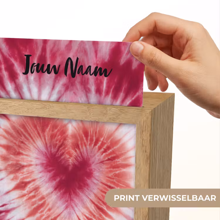 Tie Dye - Hartvorm - Roze Light Box met kabel (Kinderlampje) klein -USP_websiteprintNL