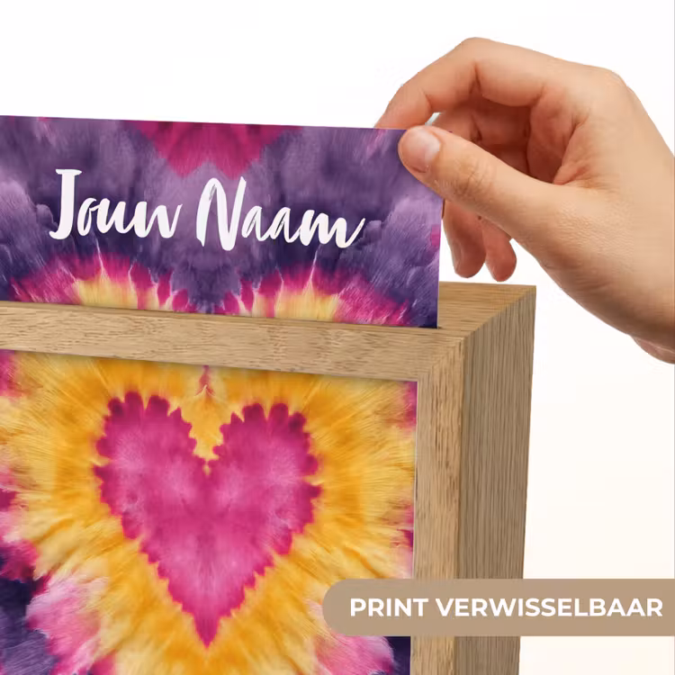 Tie dye - Hartvorm - Vlammen - Paars Light Box met kabel (Kinderlampje) klein -USP_websiteprintNL