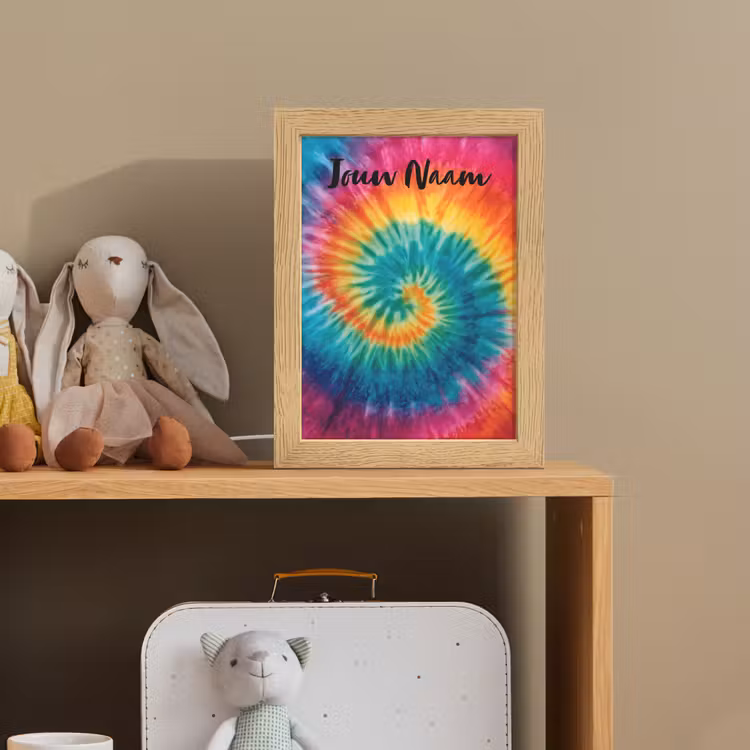 Tie Dye - Regenboogtinten - Klassiek Light Box met kabel (Kinderlampje) klein -sfeer2_kind