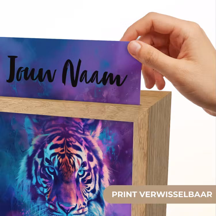 Tijger - Kleurrijk - Rook - Dieren Light Box met kabel (Kinderlampje) klein -USP_websiteprintNL