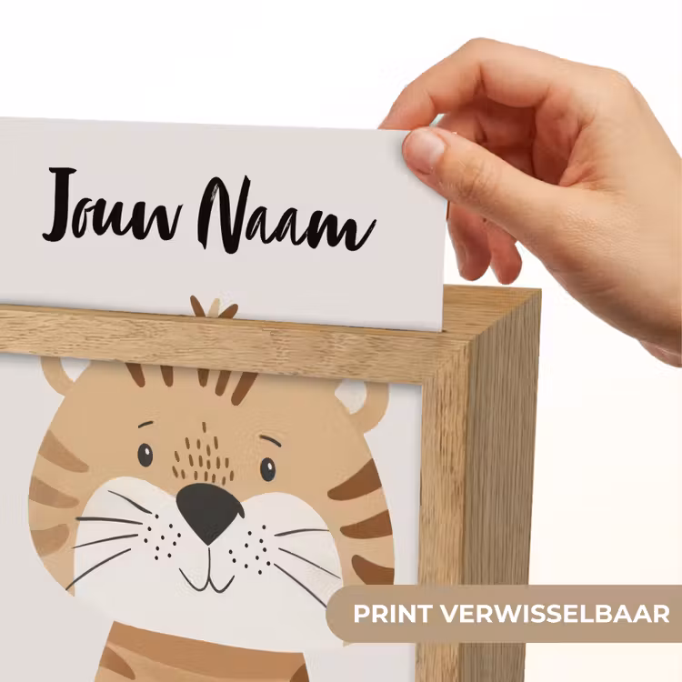Tijger - Wilde dieren - Pastel Light Box met kabel (Kinderlampje) klein -USP_websiteprintNL
