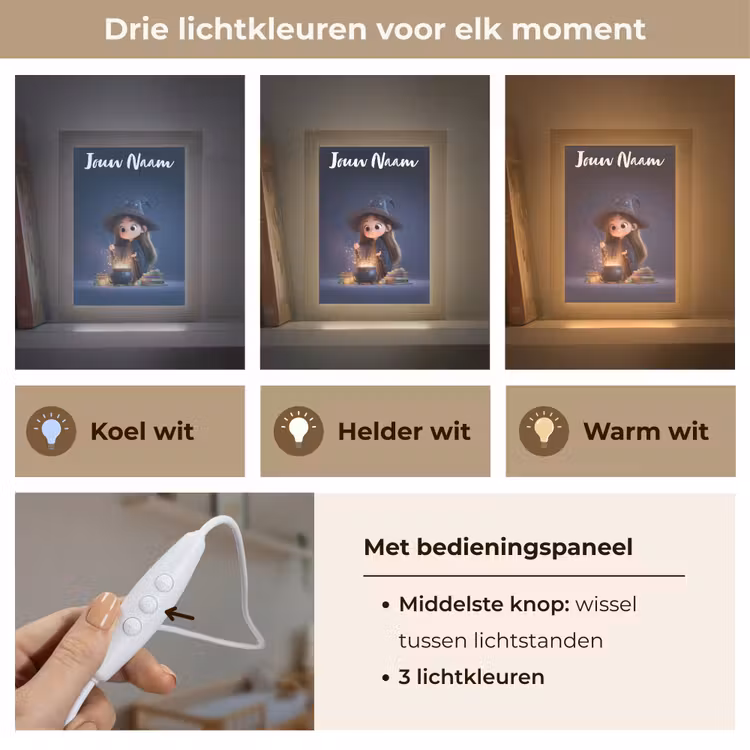 Tovenares - Magisch - Blauw - Toveren Light Box met kabel (Kinderlampje) klein -USP_lichtkleurNL