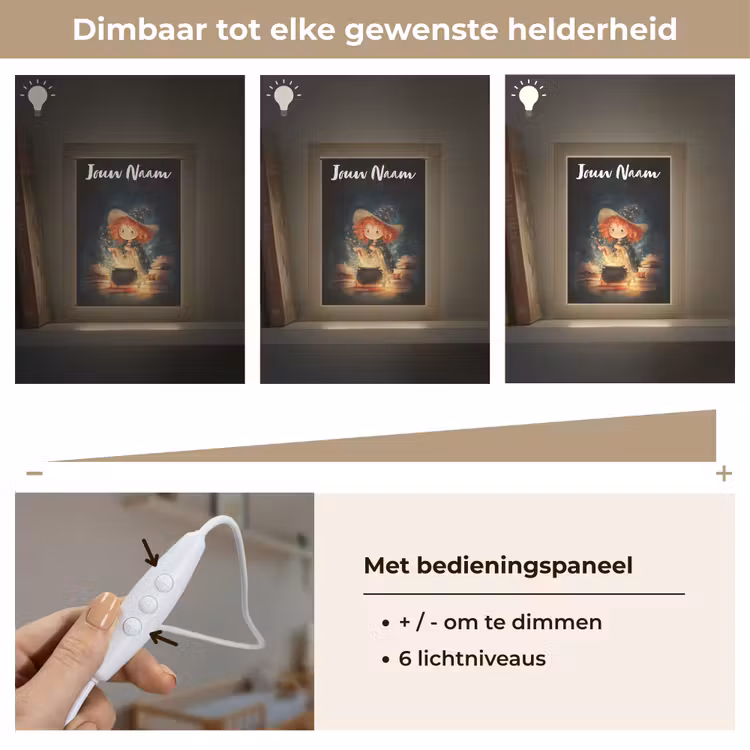 Tovenares - Meisje - Boeken - Toveren Light Box met kabel (Kinderlampje) klein -USP_dimbaarNL