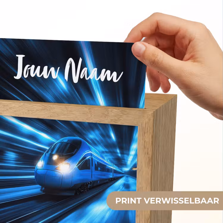 Trein - Blauw - Neon Light Box met kabel (Kinderlampje) klein -USP_websiteprintNL