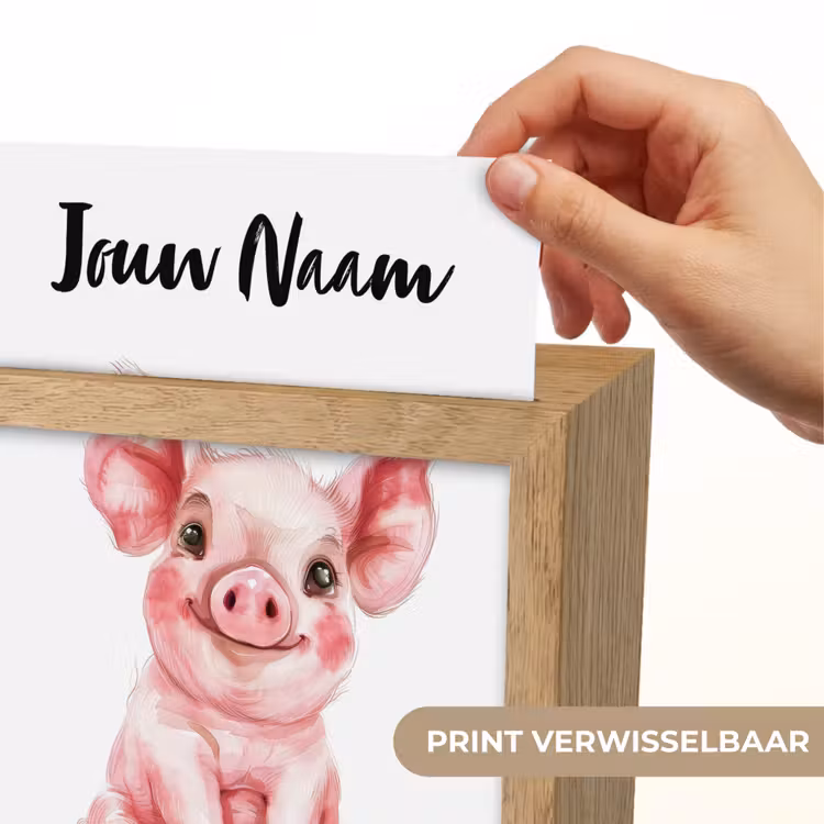 Varken - Roze - Baby dier - Boerderij dieren Light Box met kabel (Kinderlampje) klein -USP_websiteprintNL