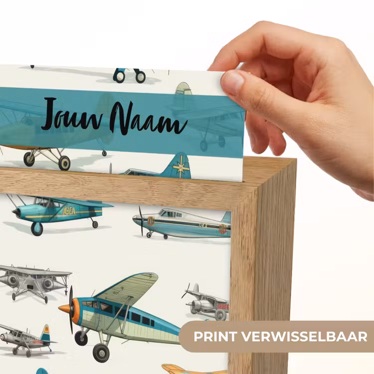 Vliegtuig - Blauw - Kinderen - Jongen - Oranje Light Box met kabel (Kinderlampje) klein -USP_websiteprintNL