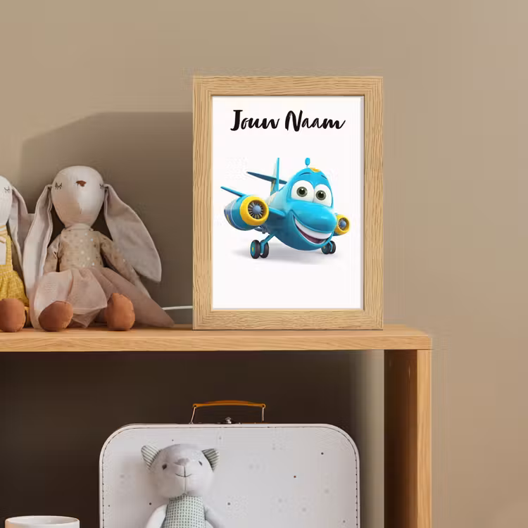 Vliegtuig - Blauw - Kinderen - Jongens Light Box met kabel (Kinderlampje) klein -sfeer2_kind
