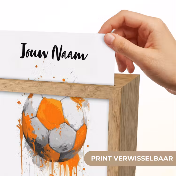 Voetbal - Abstract - Oranje - Verfspatten Light Box met kabel (Kinderlampje) klein -USP_websiteprintNL