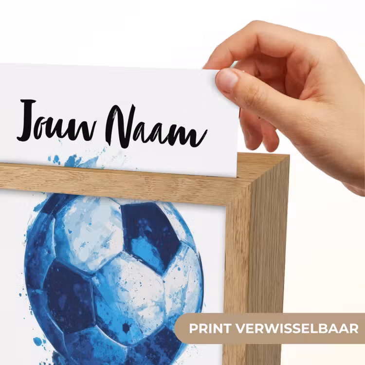 Voetbal - Blauw - Inkt - Spatten Light Box met kabel (Kinderlampje) klein -USP_websiteprintNL
