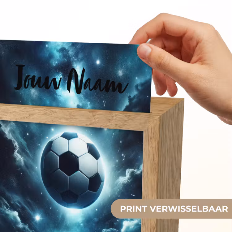 Voetbal - Galaxy - Ruimte - Sport - Blauw Light Box met kabel (Kinderlampje) klein -USP_websiteprintNL