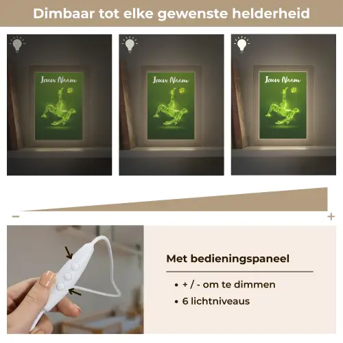 Voetbal - Groen - Omhaal Light Box met kabel (Kinderlampje) klein -USP_dimbaarNL