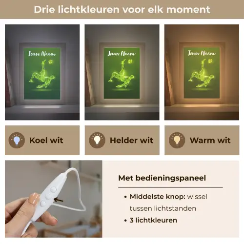 Voetbal - Groen - Omhaal Light Box met kabel (Kinderlampje) klein -USP_lichtkleurNL