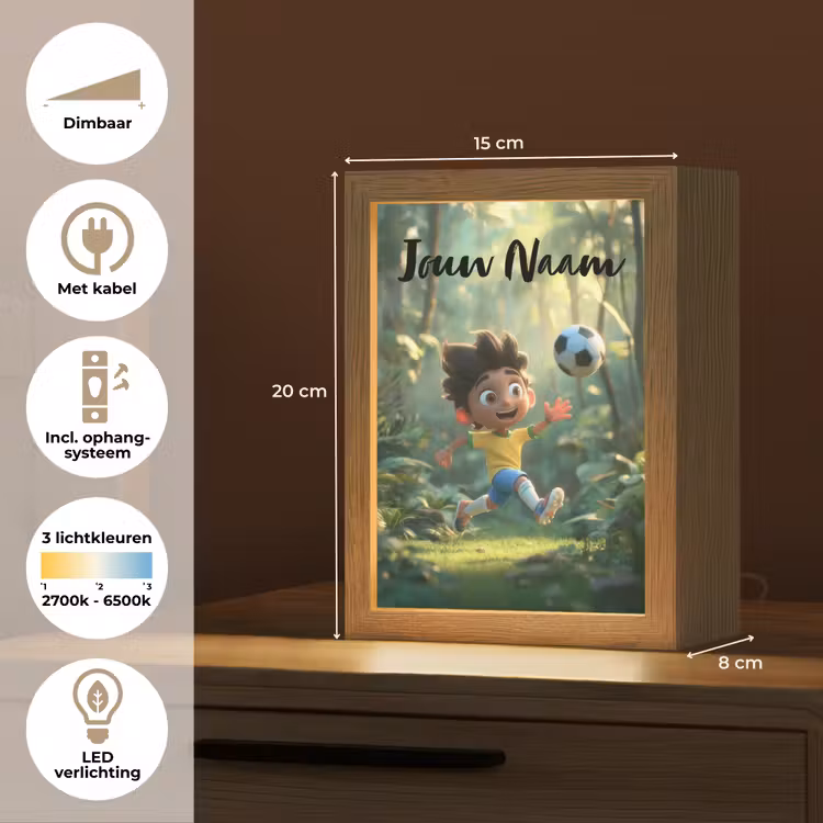 Voetbal - Jongen - Bos Light Box met kabel (Kinderlampje) klein -USP_NL