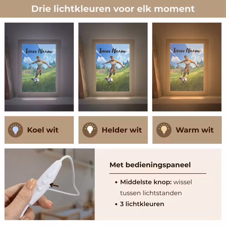 Voetbal - Jongen - Goal - Voetbaltenue Light Box met kabel (Kinderlampje) klein -USP_lichtkleurNL