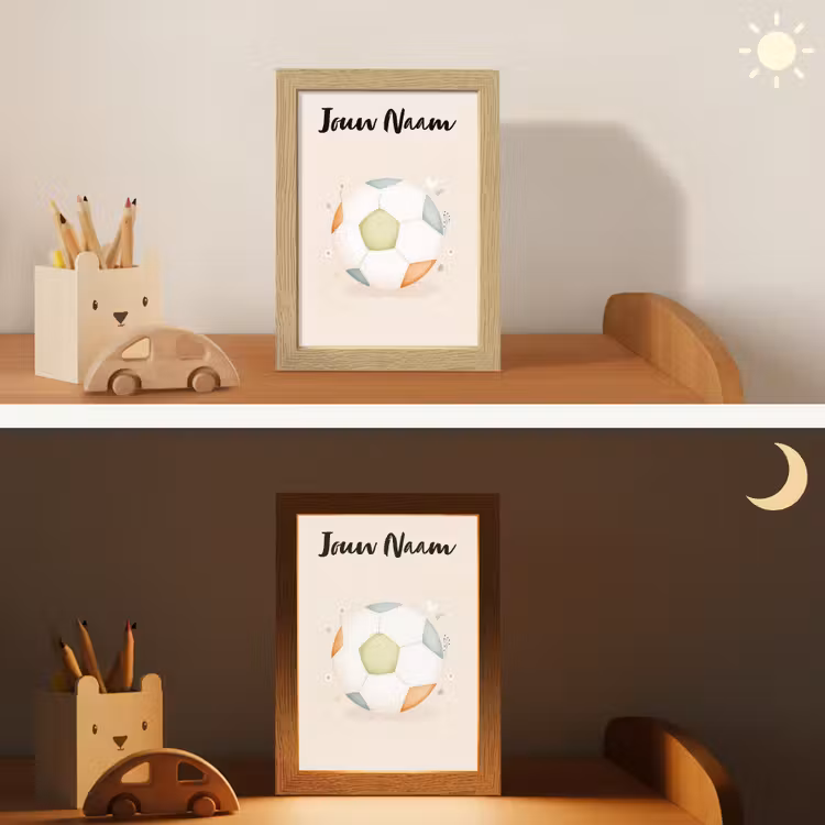Voetbal - Rond - Pastel Light Box met kabel (Kinderlampje) klein -sfeer3_kind
