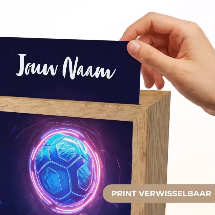 Voetbal - Sport - Blauw - Paars Light Box met kabel (Kinderlampje) klein -USP_websiteprintNL