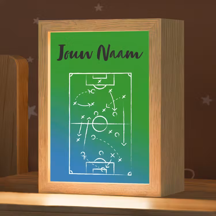 Voetbal - Tactiek - Spel - Groen - Blauw Light Box met kabel (Kinderlampje) klein -zzz_3d_website