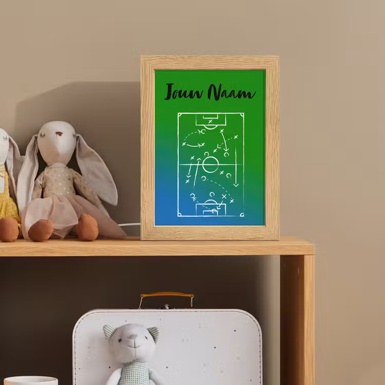 Voetbal - Tactiek - Spel - Groen - Blauw Light Box met kabel (Kinderlampje) klein -sfeer2_kind