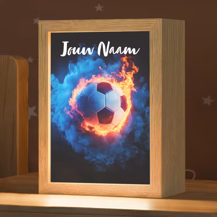 Voetbal - Vuur - IJs - Blauw Light Box met kabel (Kinderlampje) klein -zzz_3d_website