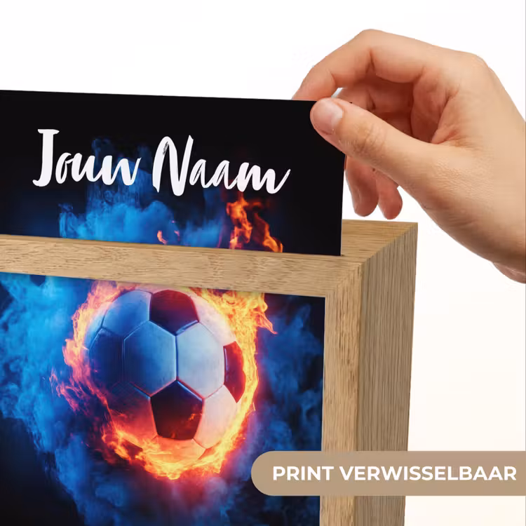 Voetbal - Vuur - IJs - Blauw Light Box met kabel (Kinderlampje) klein -USP_websiteprintNL