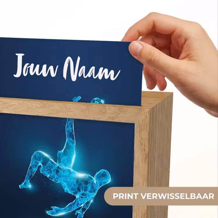 Voetballer - Blauw - Neon Light Box met kabel (Kinderlampje) klein -USP_websiteprintNL