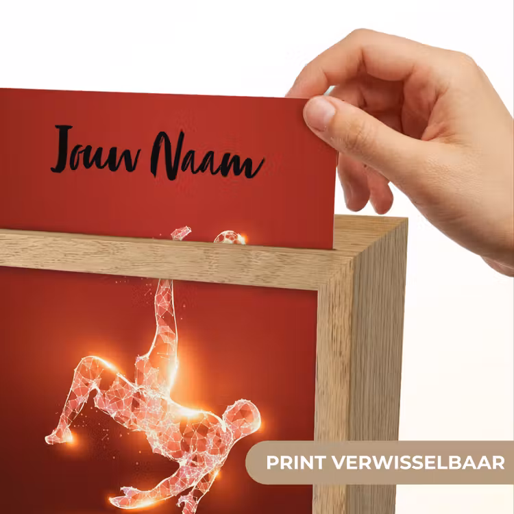 Voetballer - Omhaal - Rood - Neon Light Box met kabel (Kinderlampje) klein -USP_websiteprintNL