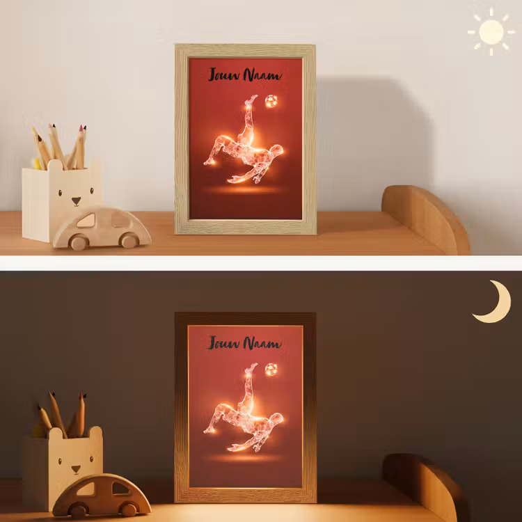 Voetballer - Omhaal - Rood - Neon Light Box met kabel (Kinderlampje) klein -sfeer3_kind