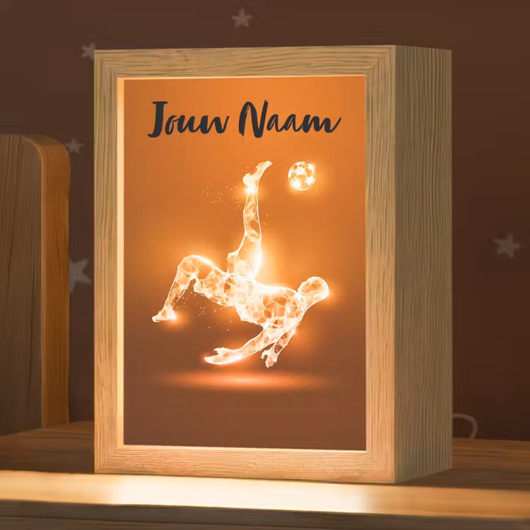 Voetballer - Oranje - Voetbal - Omhaal Light Box met kabel (Kinderlampje) klein -zzz_3d_website