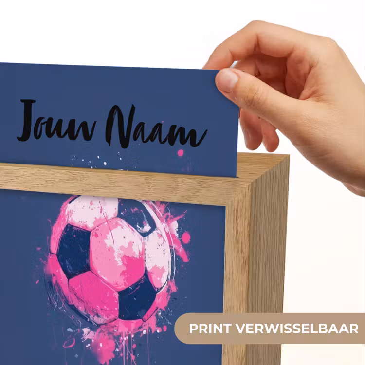 Voetbalvibes -  Verf - Roze - Blauw Light Box met kabel (Kinderlampje) klein -USP_websiteprintNL