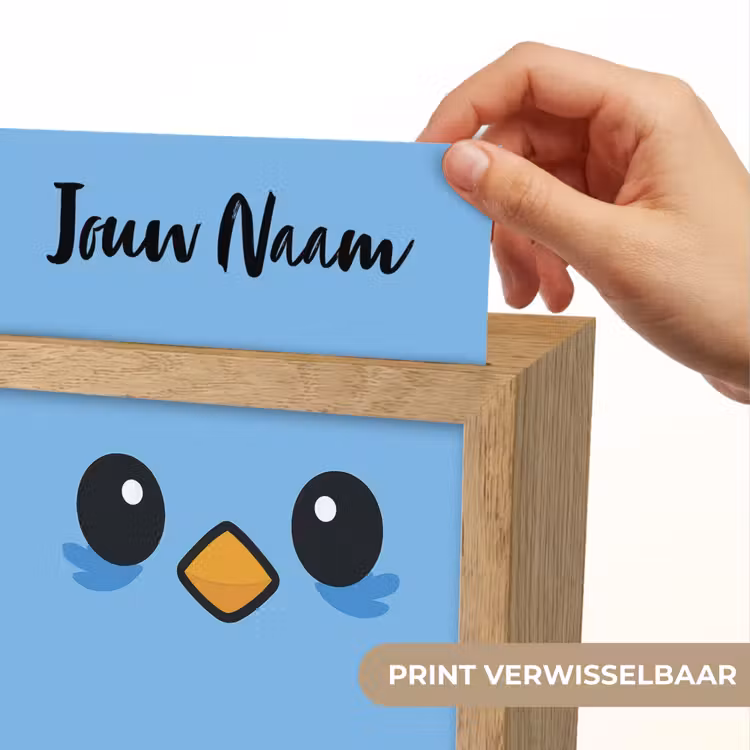 Vogel - Blauw - Gezicht Light Box met kabel (Kinderlampje) klein -USP_websiteprintNL