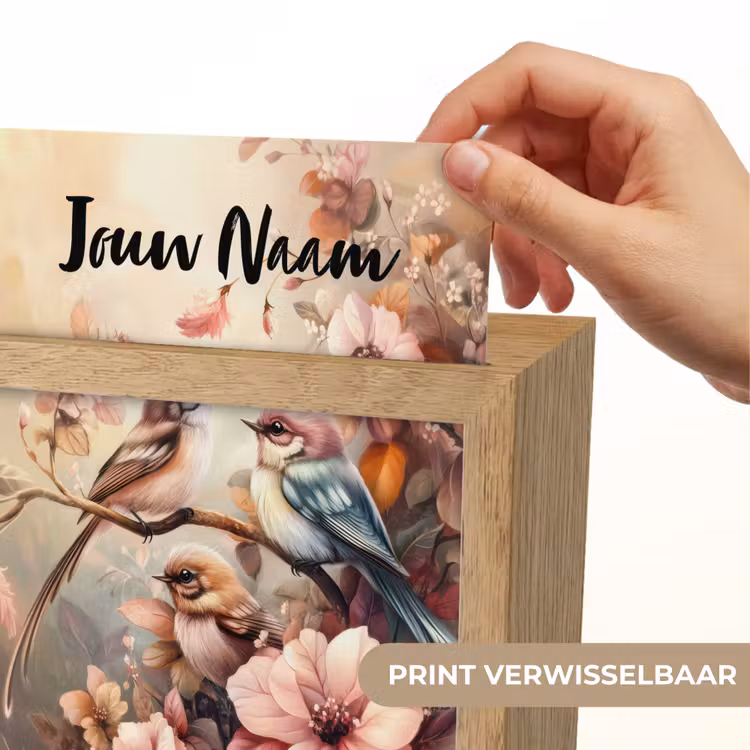 Vogels - Bloemen - Roze - Pastel Light Box met kabel (Kinderlampje) klein -USP_websiteprintNL