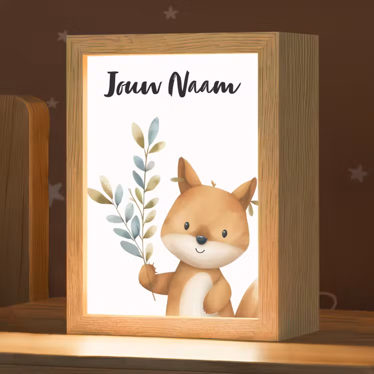 Vos - Dier - Bosdieren Light Box met kabel (Kinderlampje) klein -zzz_3d_website