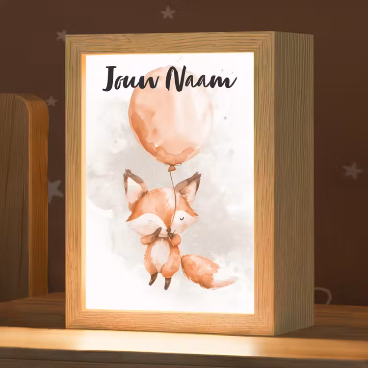 Vos - Pastel kleuren - Dier Light Box met kabel (Kinderlampje) klein -zzz_3d_website