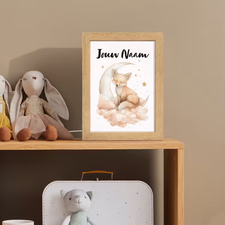 Vos - Wolken - Maan - Sterren Light Box met kabel (Kinderlampje) klein -sfeer2_kind