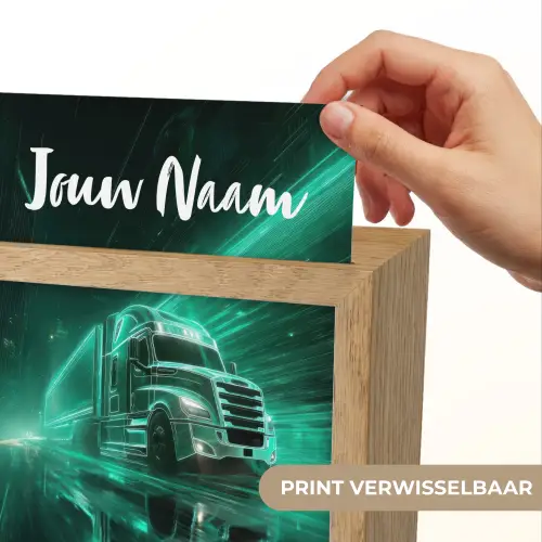 Vrachtwagen - Stad - Groen - Neon Light Box met kabel (Kinderlampje) klein -USP_websiteprintNL