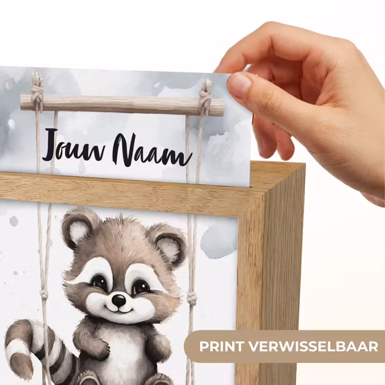 Wasbeer - Dier - Kinderen Light Box met kabel (Kinderlampje) klein -USP_websiteprintNL