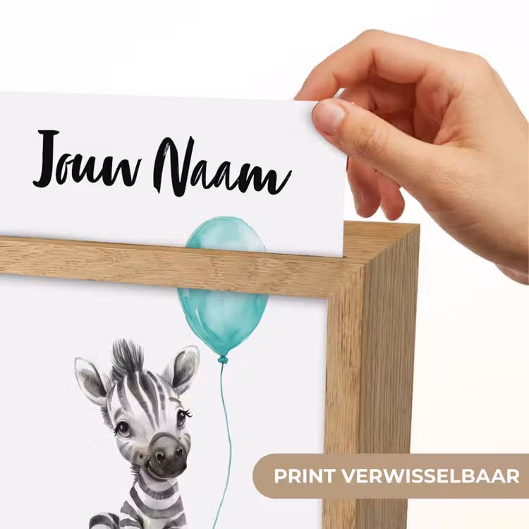 Zebra - Baby dier - Blauwe ballon Light Box met kabel (Kinderlampje) klein -USP_websiteprintNL