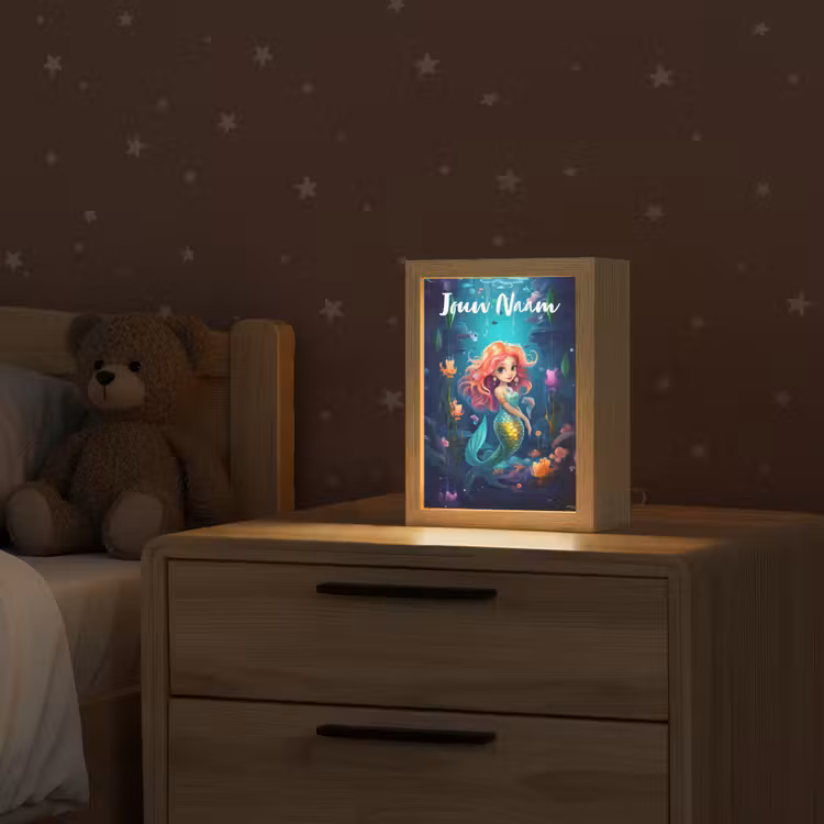 Zeemeermin - Bloemen - Onderwater - Meisjes - Kind Light Box met kabel (Kinderlampje) klein -sfeer1_kind