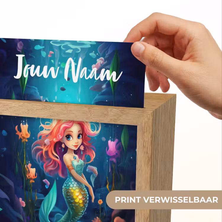 Zeemeermin - Bloemen - Onderwater - Meisjes - Kind Light Box met kabel (Kinderlampje) klein -USP_websiteprintNL