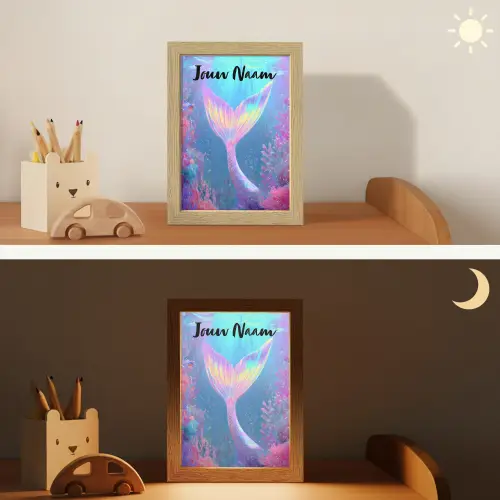 Zeemeerminnenstaart - Koraal - Water Light Box met kabel (Kinderlampje) klein -sfeer3_kind