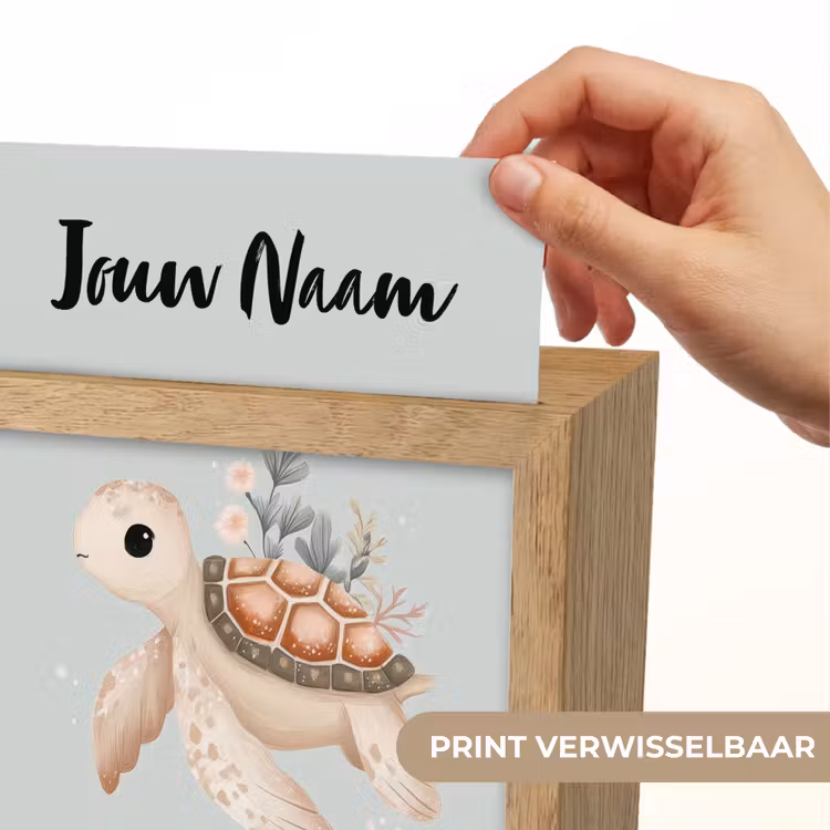Zeeschildpad - Onderwaterwereld - Pastel Light Box met kabel (Kinderlampje) klein -USP_websiteprintNL