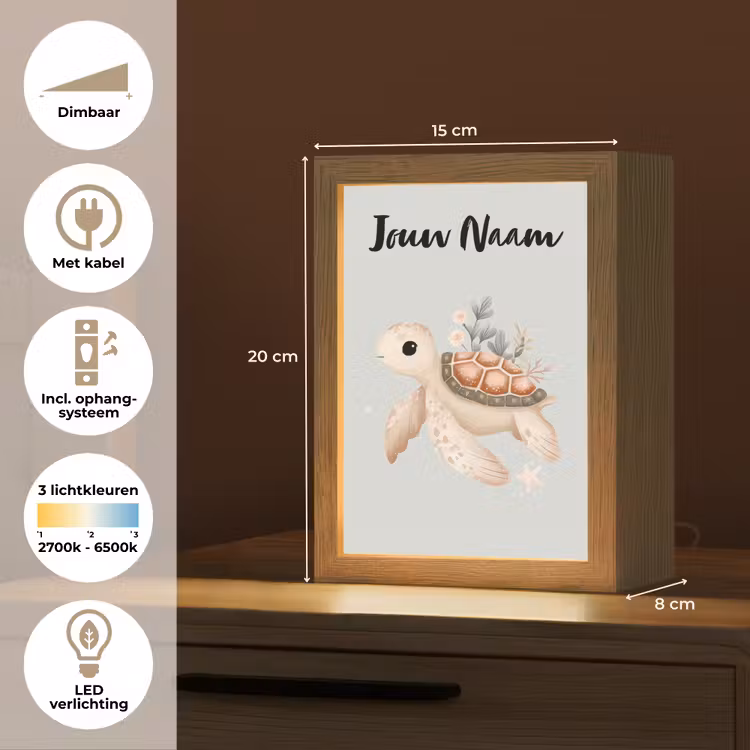 Zeeschildpad - Onderwaterwereld - Pastel Light Box met kabel (Kinderlampje) klein -USP_NL