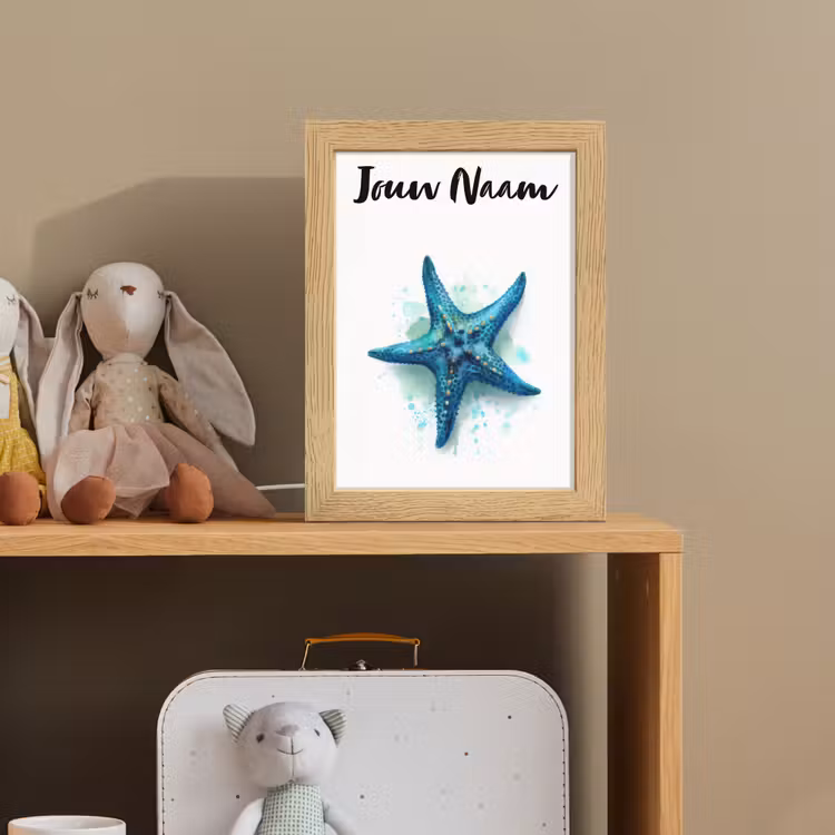 Zeester - Blauw - Spetters Light Box met kabel (Kinderlampje) klein -sfeer2_kind