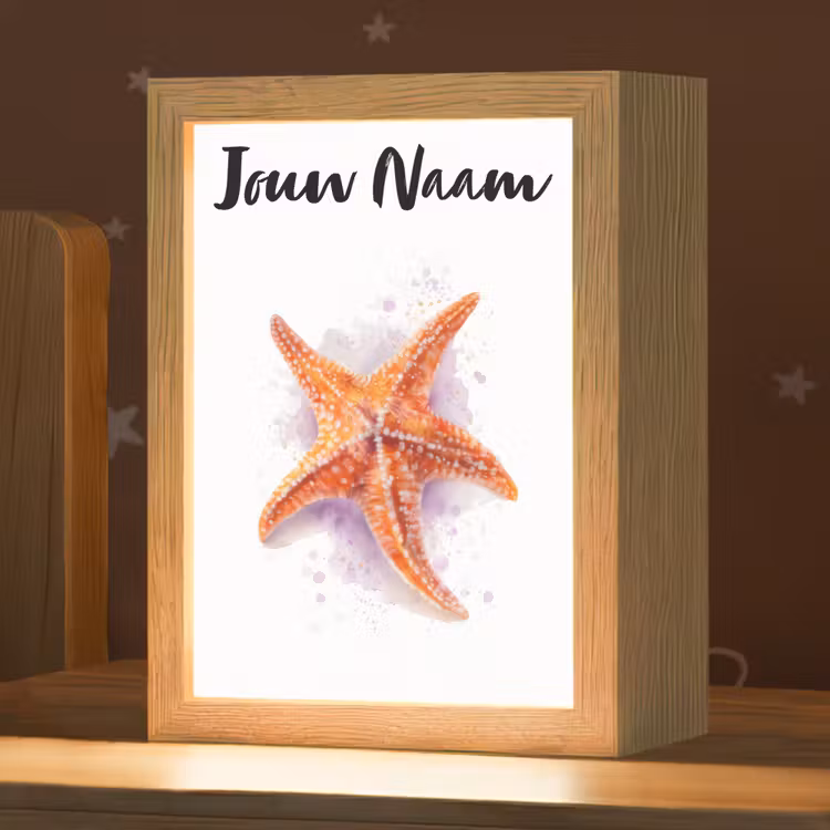 Zeester - Oranje - Paars Light Box met kabel (Kinderlampje) klein -zzz_3d_website