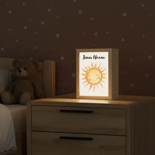 Zon - Watercolor - Geel Light Box met kabel (Kinderlampje) klein -sfeer1_kind