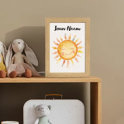 Zon - Watercolor - Geel Light Box met kabel (Kinderlampje) klein -sfeer2_kind