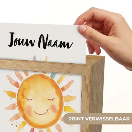 Zon - Watercolor - Geel Light Box met kabel (Kinderlampje) klein -USP_websiteprintNL