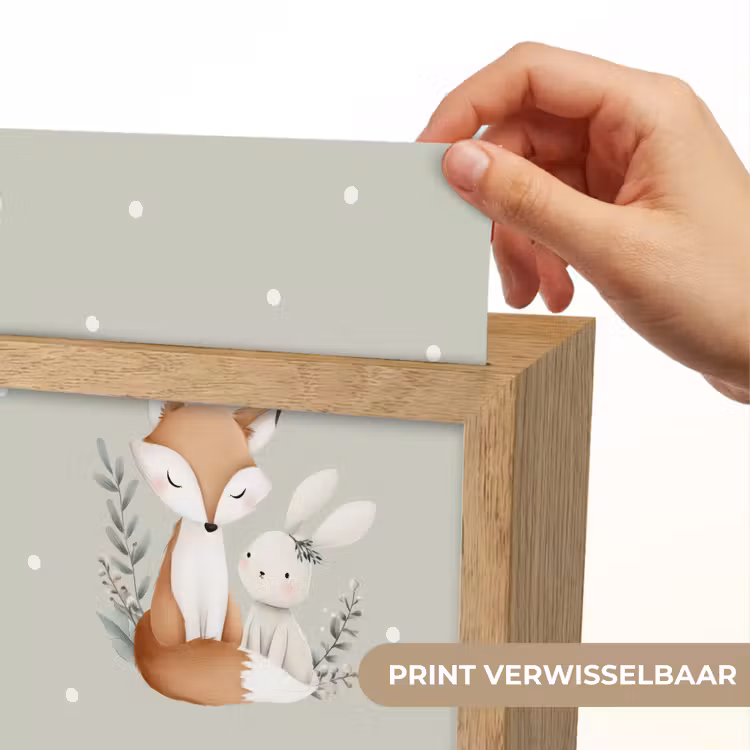 Minimalistisch - Dieren - Bladeren - Stippen Light Box met kabel (Kinderlampje) klein -USP_websiteprintNL