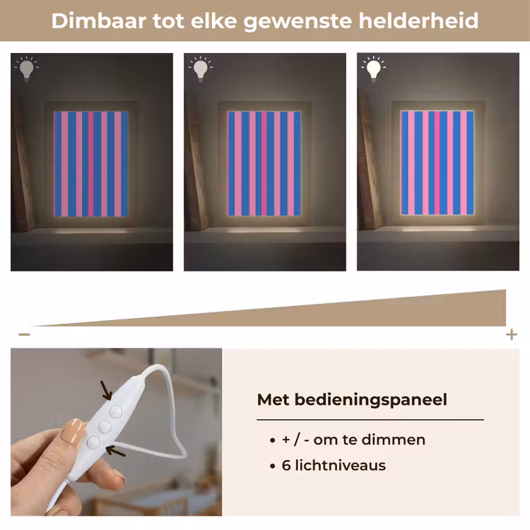 Modern - Optisch - Roze Light Box met kabel (Kinderlampje) klein 904 -USP_dimbaarNL